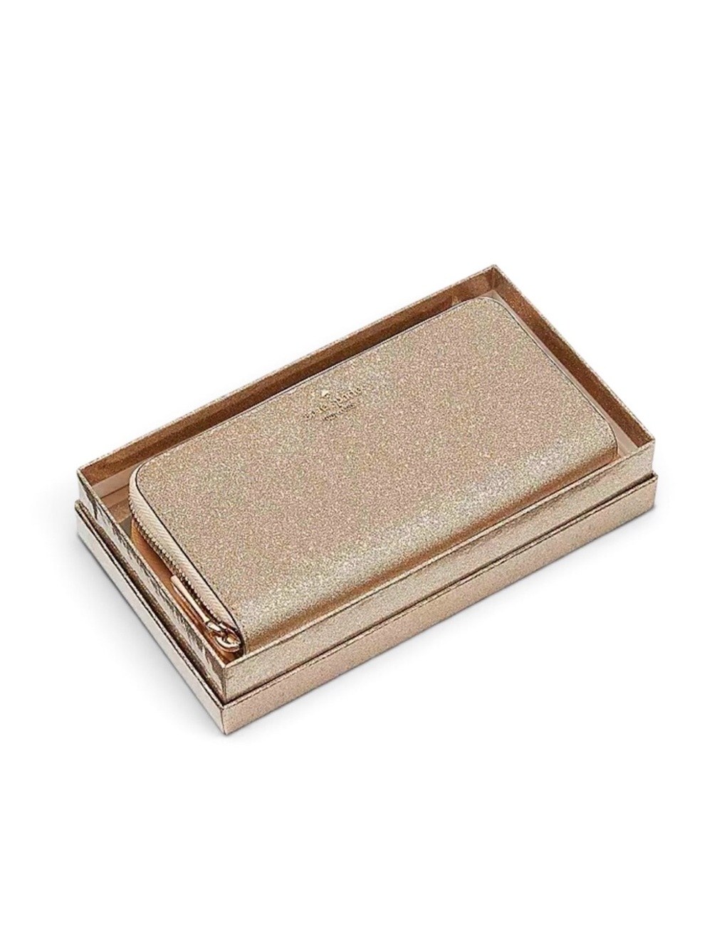 Kate Spade Gold Glitter Zip Around Wallet - Picture 4 of 5
